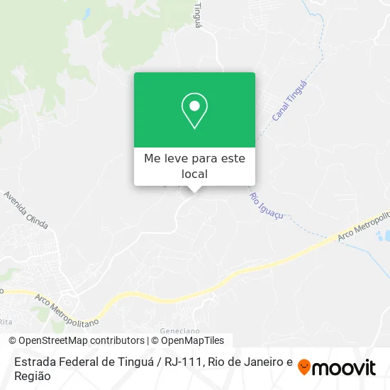 Estrada Federal de Tinguá / RJ-111 mapa