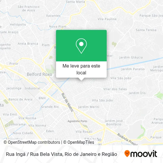 Rua Ingá / Rua Bela Vista mapa
