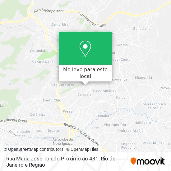 Rua Maria José Toledo Próximo ao 431 mapa