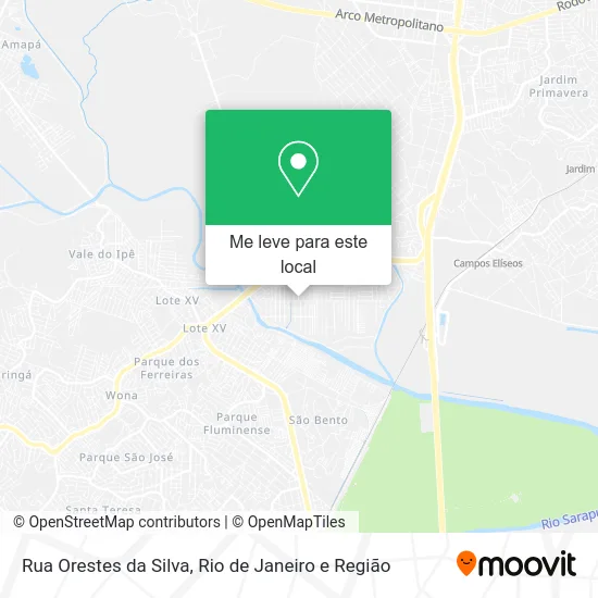 Rua Orestes da Silva mapa