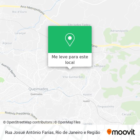 Rua Josué Antônio Farias mapa