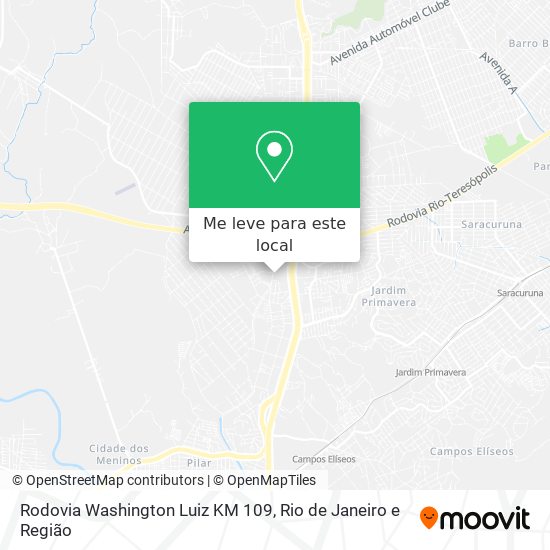 Rodovia Washington Luiz KM 109 mapa