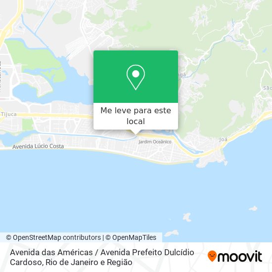 Avenida das Américas / Avenida Prefeito Dulcídio Cardoso mapa