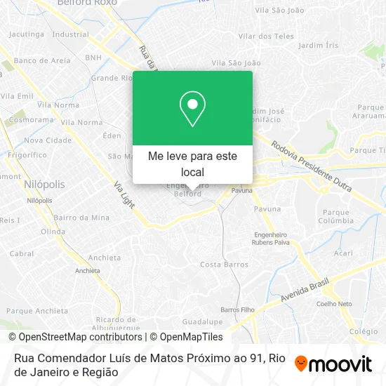 Rua Comendador Luís de Matos Próximo ao 91 mapa