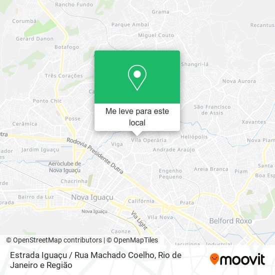 Estrada Iguaçu / Rua Machado Coelho mapa