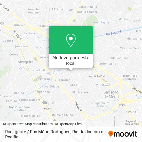 Rua Igarite / Rua Mário Rodrigues mapa