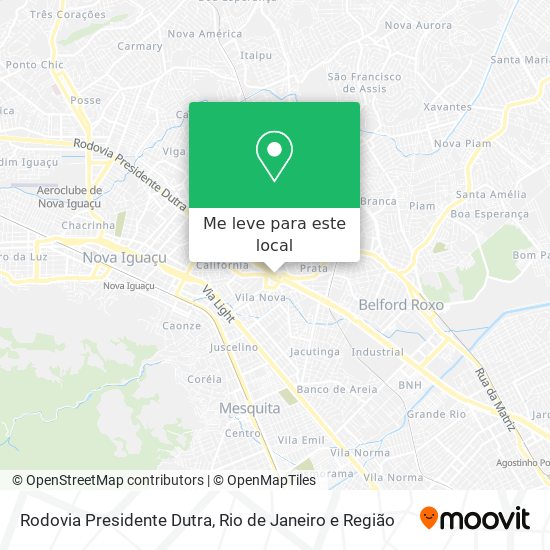 Rodovia Presidente Dutra mapa