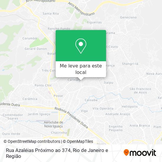 Rua Azaléias Próximo ao 374 mapa