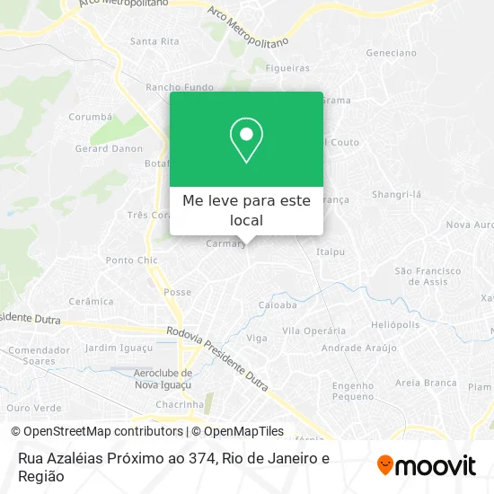 Rua Azaléias Próximo ao 374 mapa