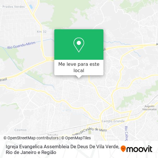 Igreja Evangelica Assembleia De Deus De Vila Verde mapa