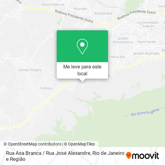 Rua Asa Branca / Rua José Alexandre mapa