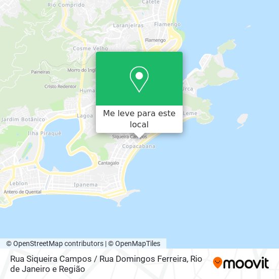 Rua Siqueira Campos / Rua Domingos Ferreira mapa