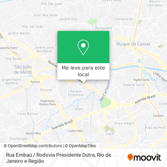 Rua Embaú / Rodovia Presidente Dutra mapa