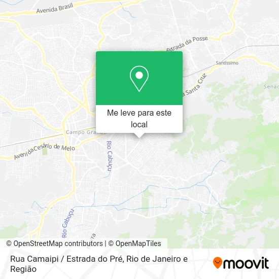 Rua Camaipi / Estrada do Pré mapa