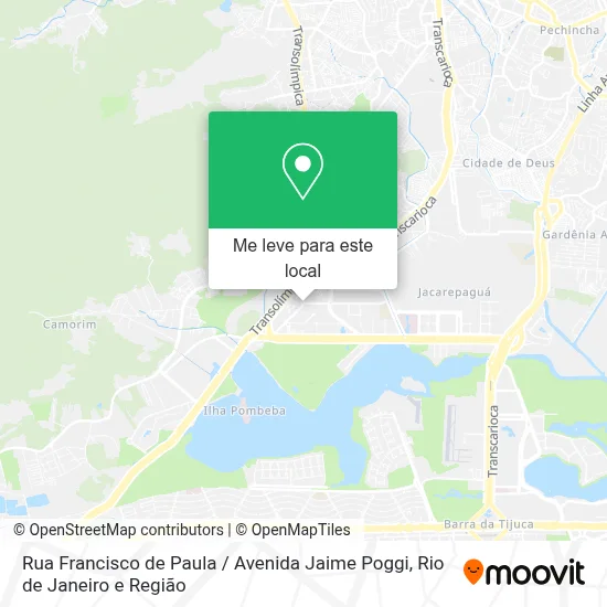Rua Francisco de Paula / Avenida Jaime Poggi mapa