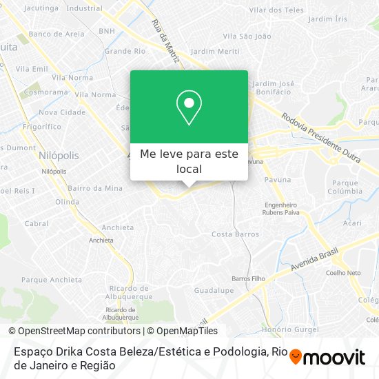 Espaço Drika Costa Beleza / Estética e Podologia mapa