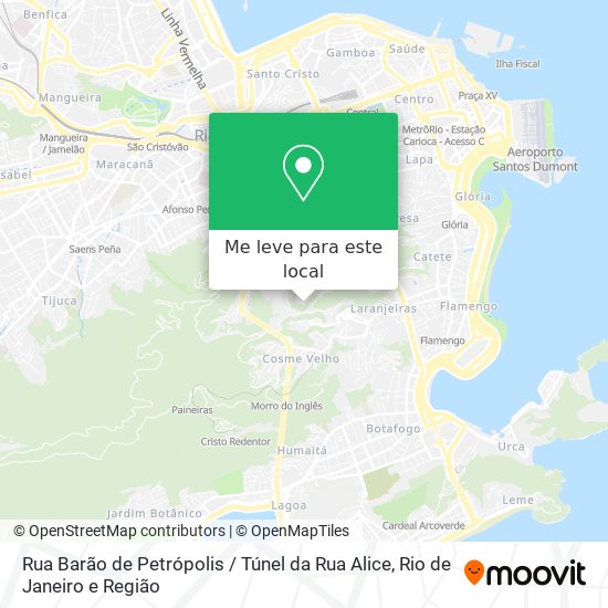 Rua Barão de Petrópolis / Túnel da Rua Alice mapa