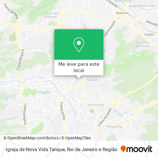 Igreja de Nova Vida Tanque mapa