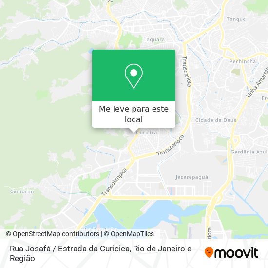 Rua Josafá / Estrada da Curicica mapa