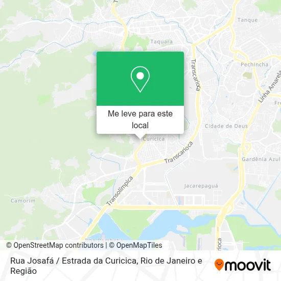 Rua Josafá / Estrada da Curicica mapa