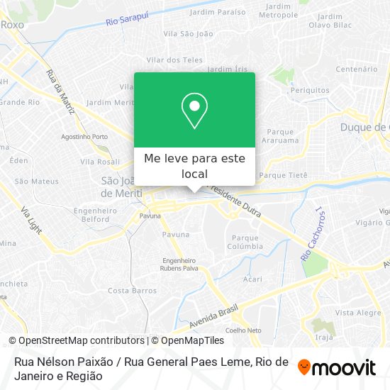 Rua Nélson Paixão / Rua General Paes Leme mapa