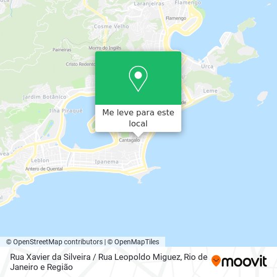 Rua Xavier da Silveira / Rua Leopoldo Miguez mapa