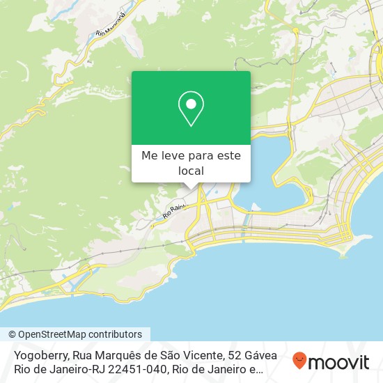 Yogoberry, Rua Marquês de São Vicente, 52 Gávea Rio de Janeiro-RJ 22451-040 mapa