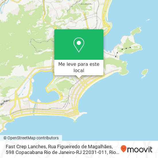 Fast Crep Lanches, Rua Figueiredo de Magalhães, 598 Copacabana Rio de Janeiro-RJ 22031-011 mapa