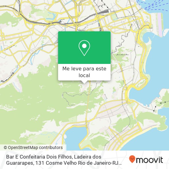Bar E Confeitaria Dois Filhos, Ladeira dos Guararapes, 131 Cosme Velho Rio de Janeiro-RJ 22241-230 mapa