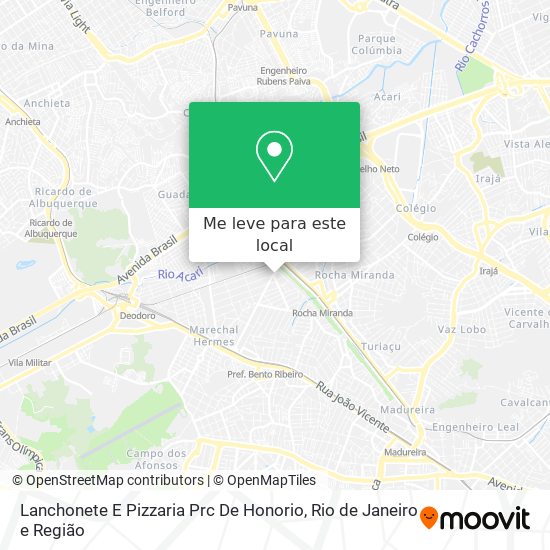 Lanchonete E Pizzaria Prc De Honorio mapa