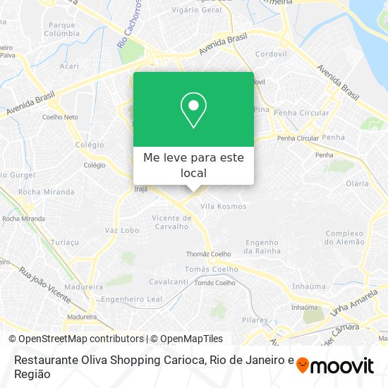 Restaurante Oliva Shopping Carioca mapa