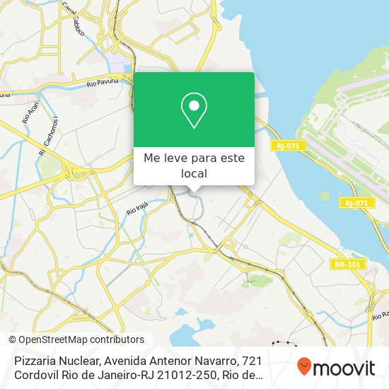 Pizzaria Nuclear, Avenida Antenor Navarro, 721 Cordovil Rio de Janeiro-RJ 21012-250 mapa