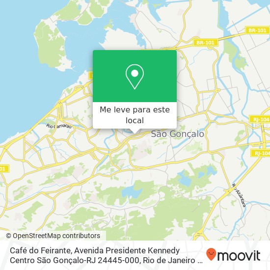 Café do Feirante, Avenida Presidente Kennedy Centro São Gonçalo-RJ 24445-000 mapa