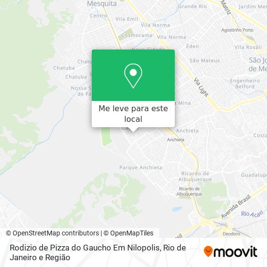 Rodizio de Pizza do Gaucho Em Nilopolis mapa