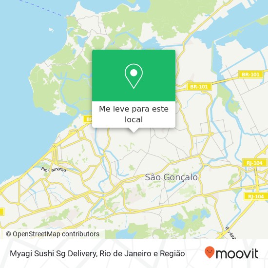 Myagi Sushi Sg Delivery, Rua Veríssimo de Souza Mutuá São Gonçalo-RJ 24466-035 mapa