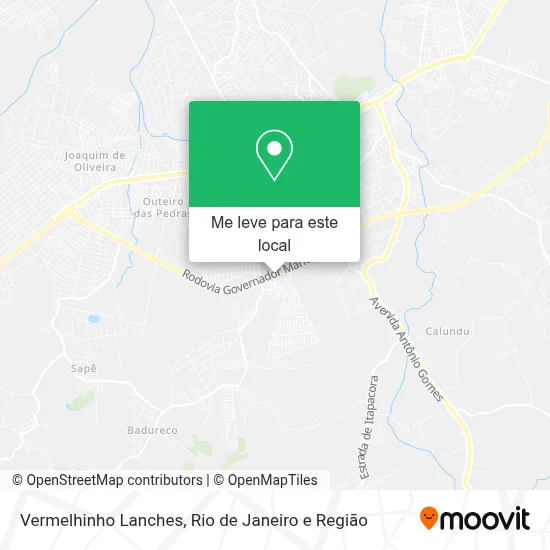 Vermelhinho Lanches mapa