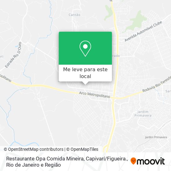 Restaurante Opa Comida Mineira, Capivarí / Figueira. mapa