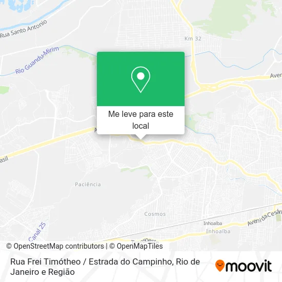 Rua Frei Timótheo / Estrada do Campinho mapa