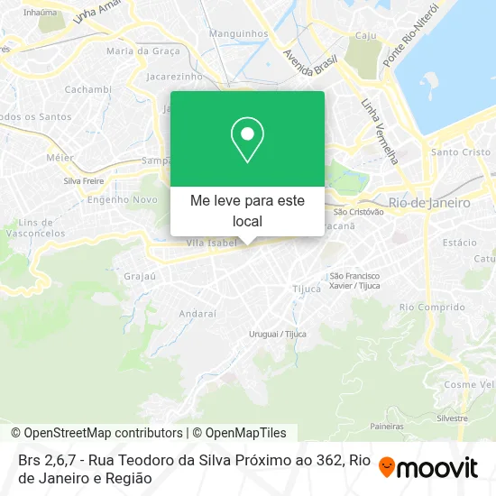 Brs 2,6,7 - Rua Teodoro da Silva Próximo ao 362 mapa