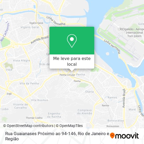 Rua Guaianases Próximo ao 94-146 mapa