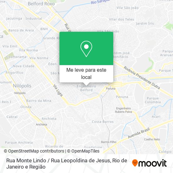 Rua Monte Lindo / Rua Leopoldina de Jesus mapa