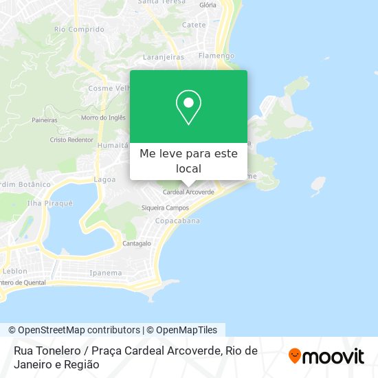 Rua Tonelero / Praça Cardeal Arcoverde mapa