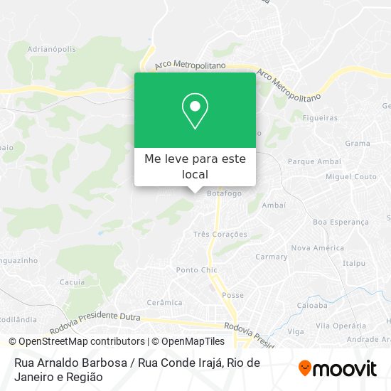 Rua Arnaldo Barbosa / Rua Conde Irajá mapa