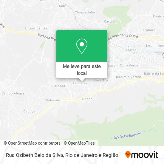 Rua Ozibeth Belo da Silva mapa