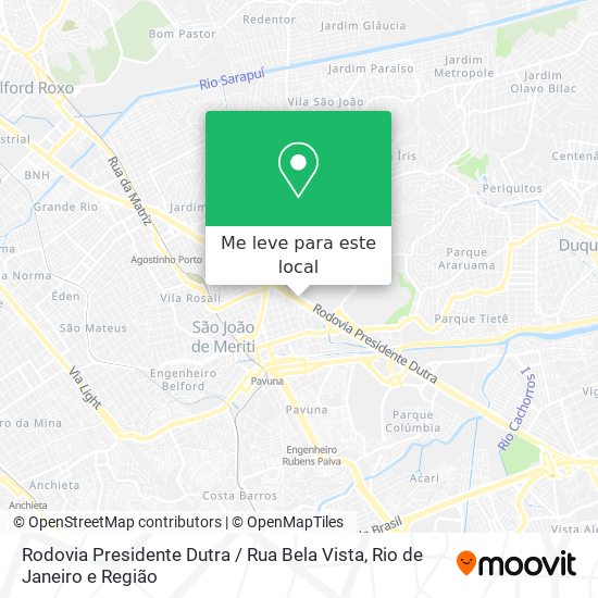 Rodovia Presidente Dutra / Rua Bela Vista mapa