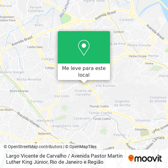 Largo Vicente de Carvalho / Avenida Pastor Martin Luther King Júnior mapa