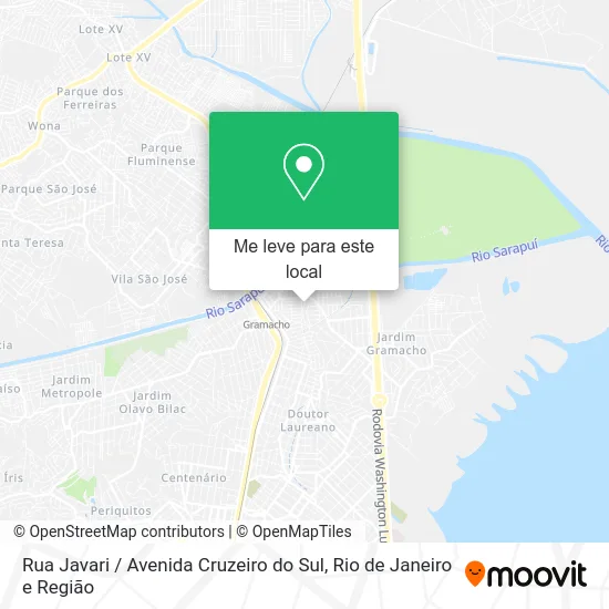 Rua Javari / Avenida Cruzeiro do Sul mapa