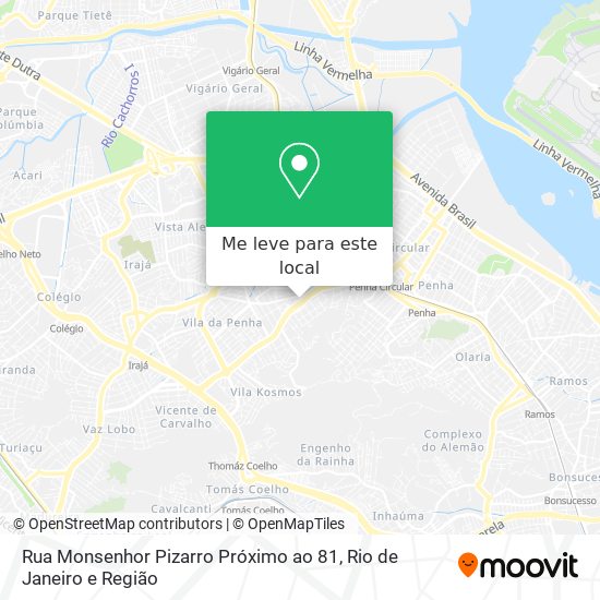 Rua Monsenhor Pizarro Próximo ao 81 mapa