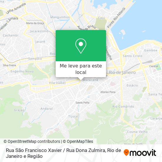 Rua São Francisco Xavier / Rua Dona Zulmira mapa