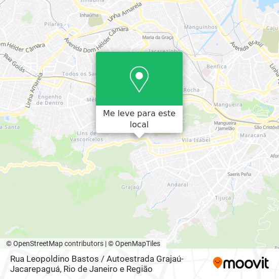 Rua Leopoldino Bastos / Autoestrada Grajaú-Jacarepaguá mapa